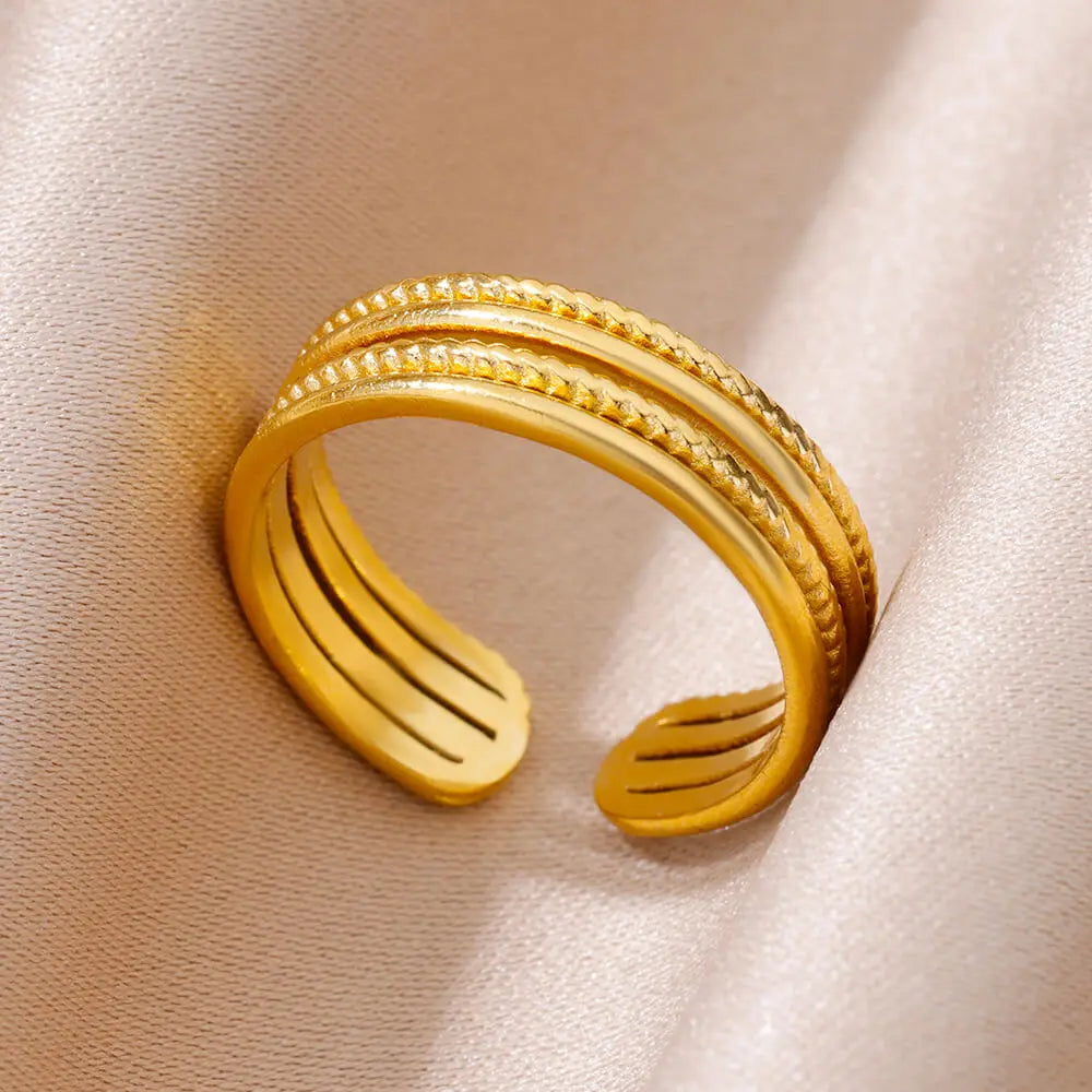Luxury 316L Stainless Steel Gold Color Ring