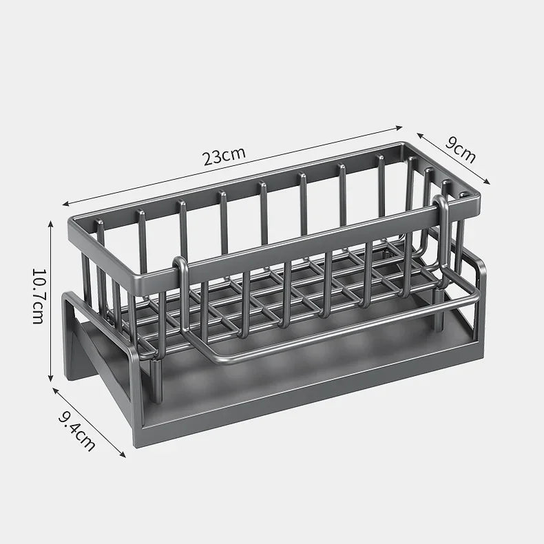 No-Punch Kitchen Shelf – Drainage Rack for Spices, Rags & Sink Accessories