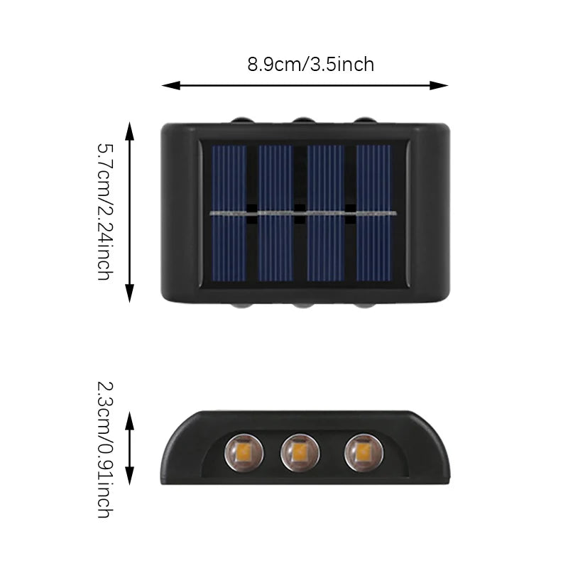 6 LED Solar Wall Lights