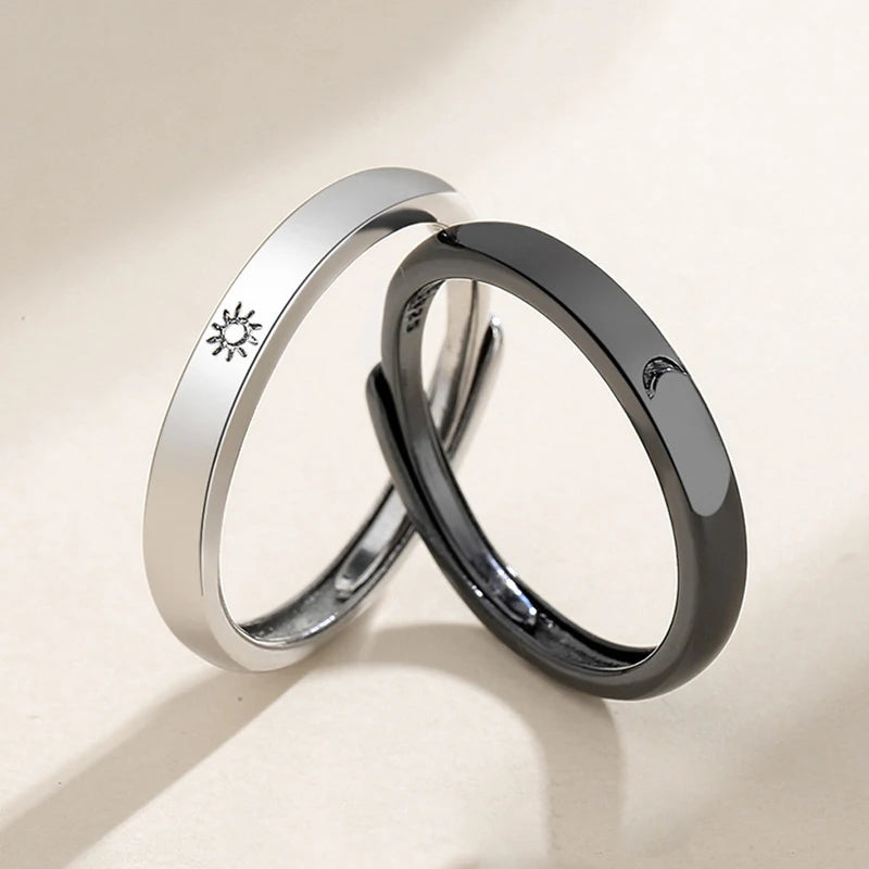 Adjustable Sun Moon Couple Rings
