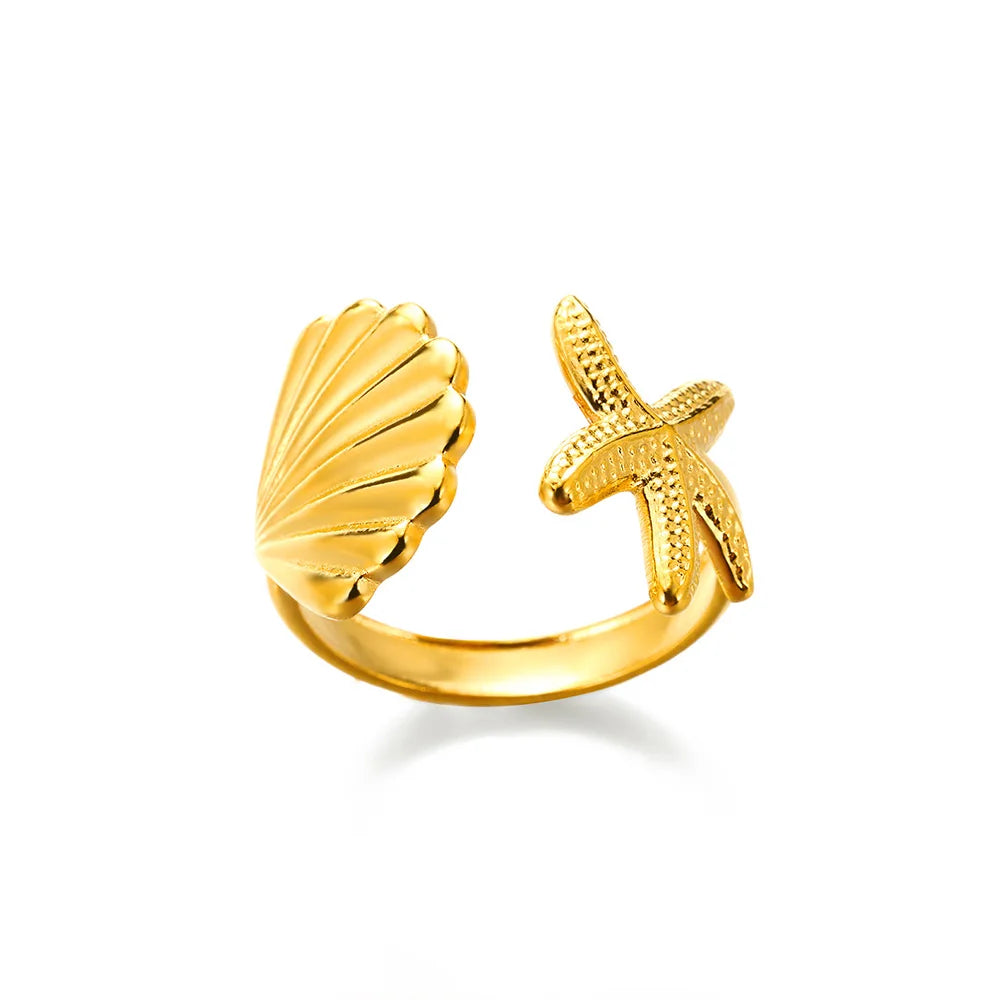 Luxury 316L Stainless Steel Gold Color Ring