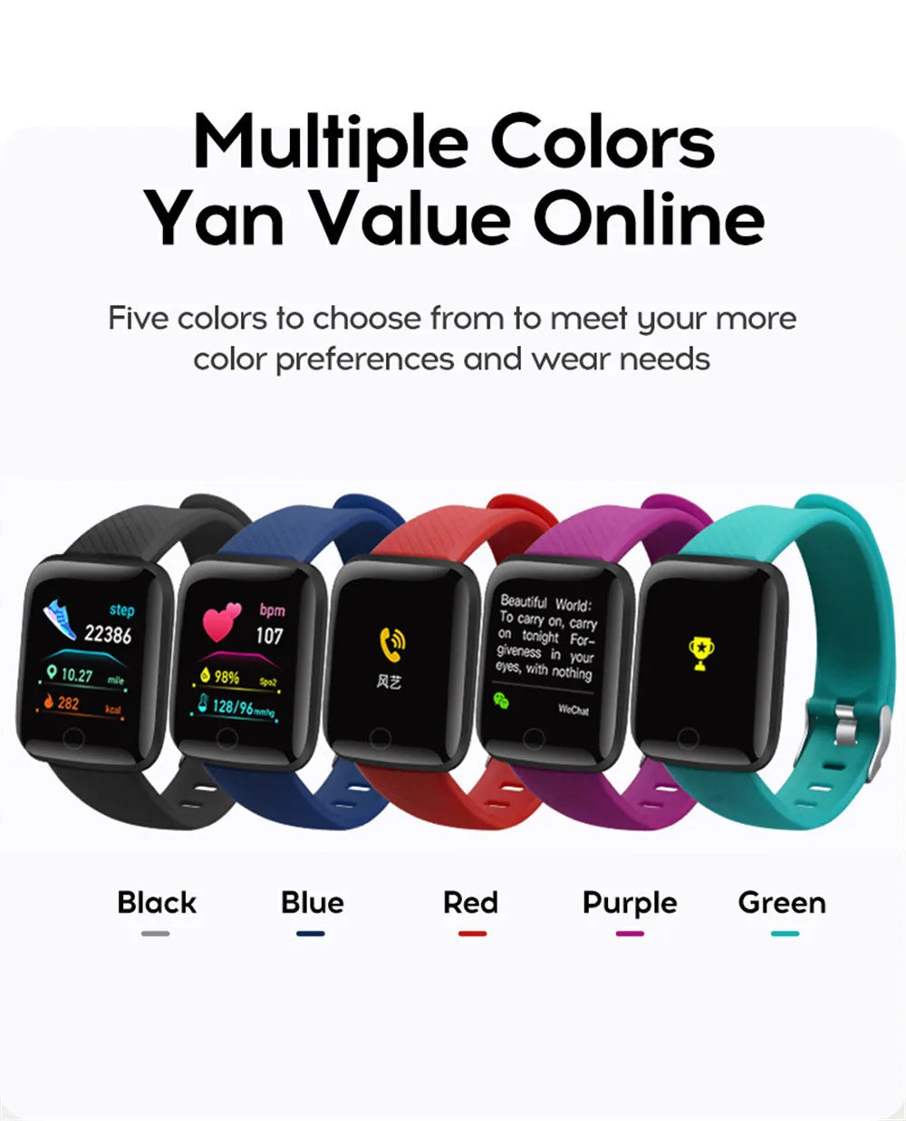 Multifunction Smart Watch D13 116Plus for Men Women Kids