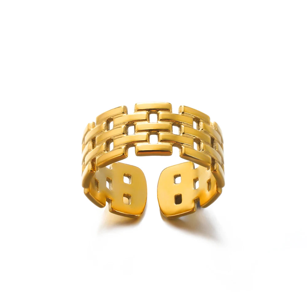 Luxury 316L Stainless Steel Gold Color Ring
