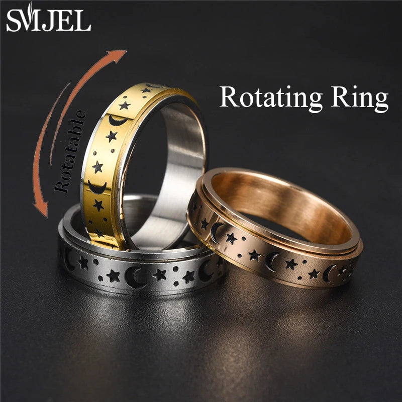 Rose Gold Stainless Steel Anxiety Spinner Ring