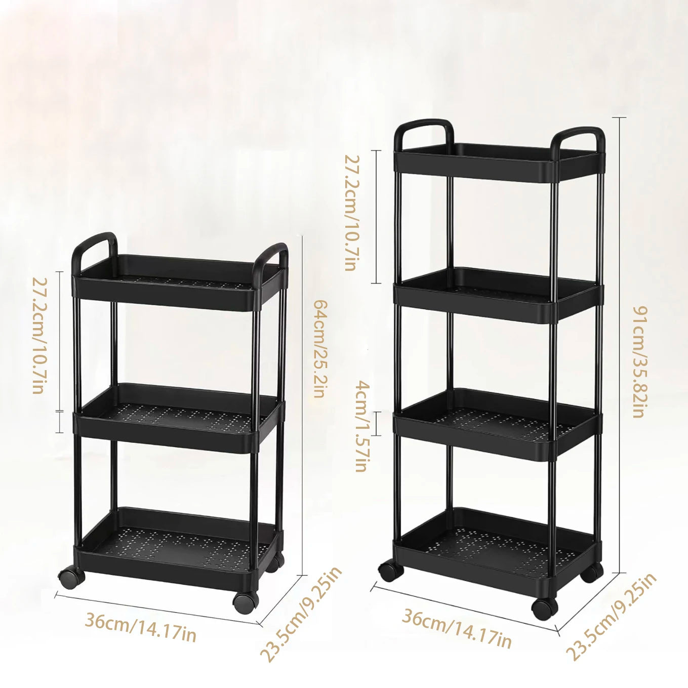 Rolling Storage Cart with Wheels – Detachable Organizer