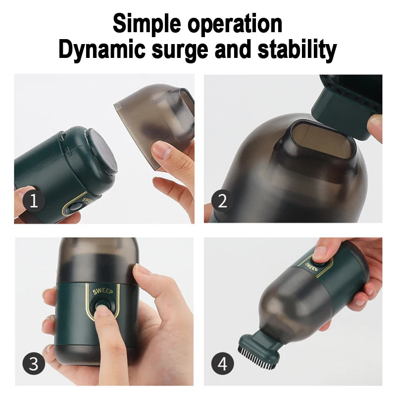 Portable Wireless Vacuum Cleaner – Handheld Desktop & Home Cleaner