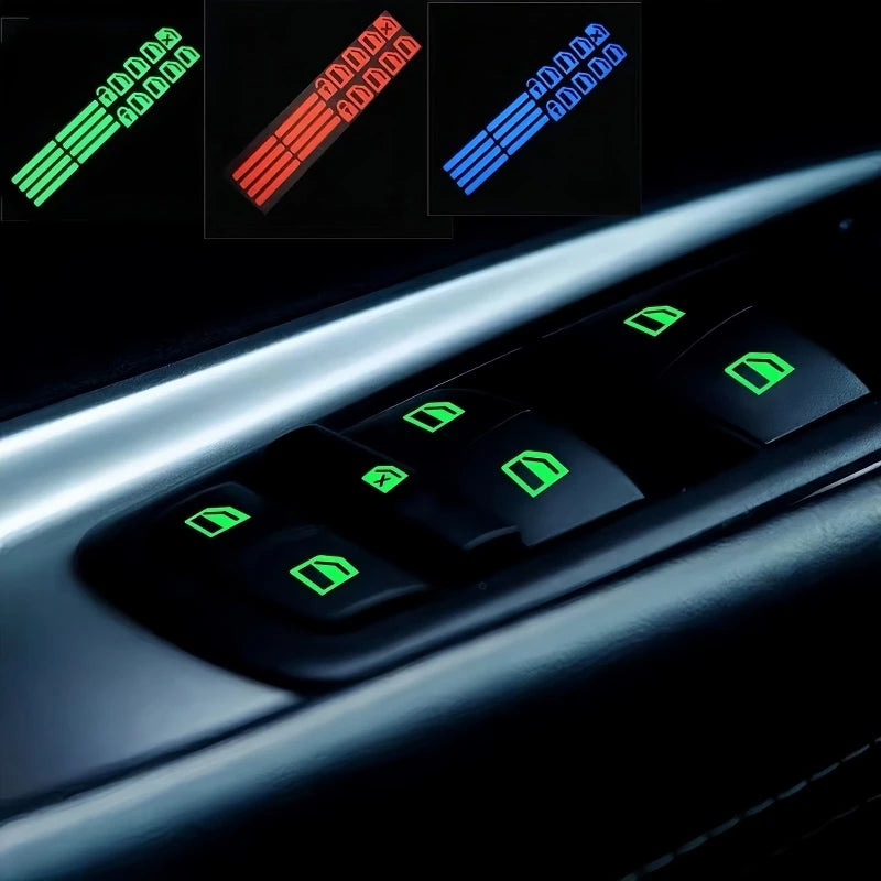 18Pcs/set Car Function Button Fluorescent Stickers