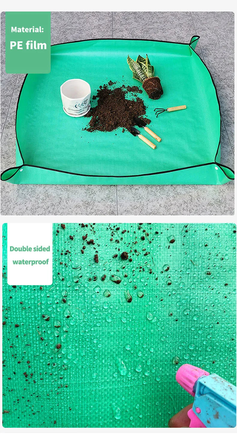 Waterproof Foldable Plant Pot Mat with Gloves