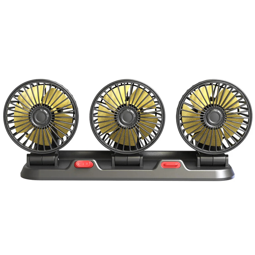 360° Adjustable 3-Head Car Fan