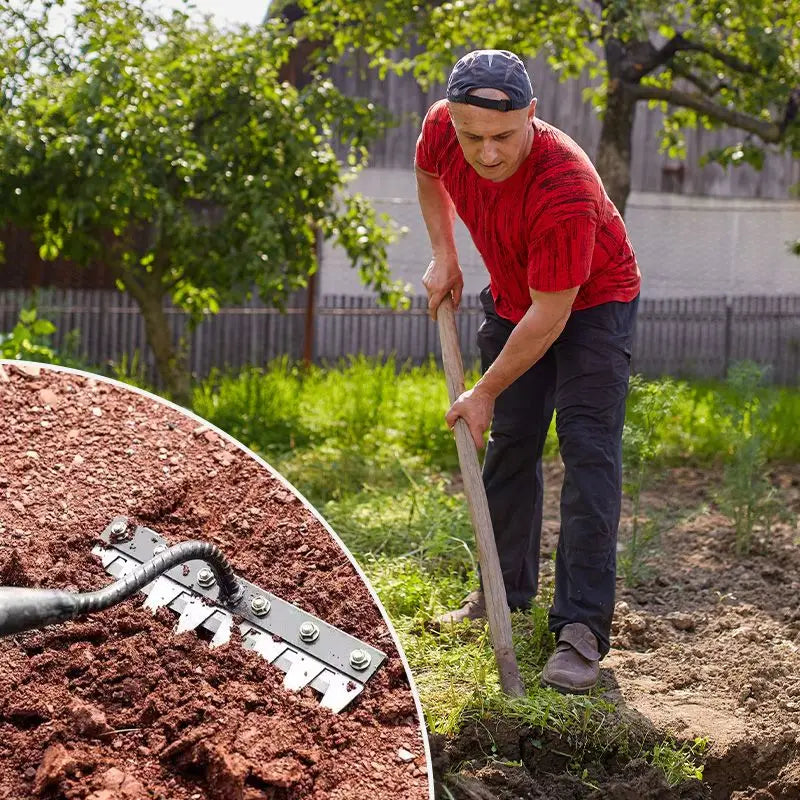 Iron Gardening Rake – 5/6/7/8 Teeth Weeding & Soil Loosening Farm Tool