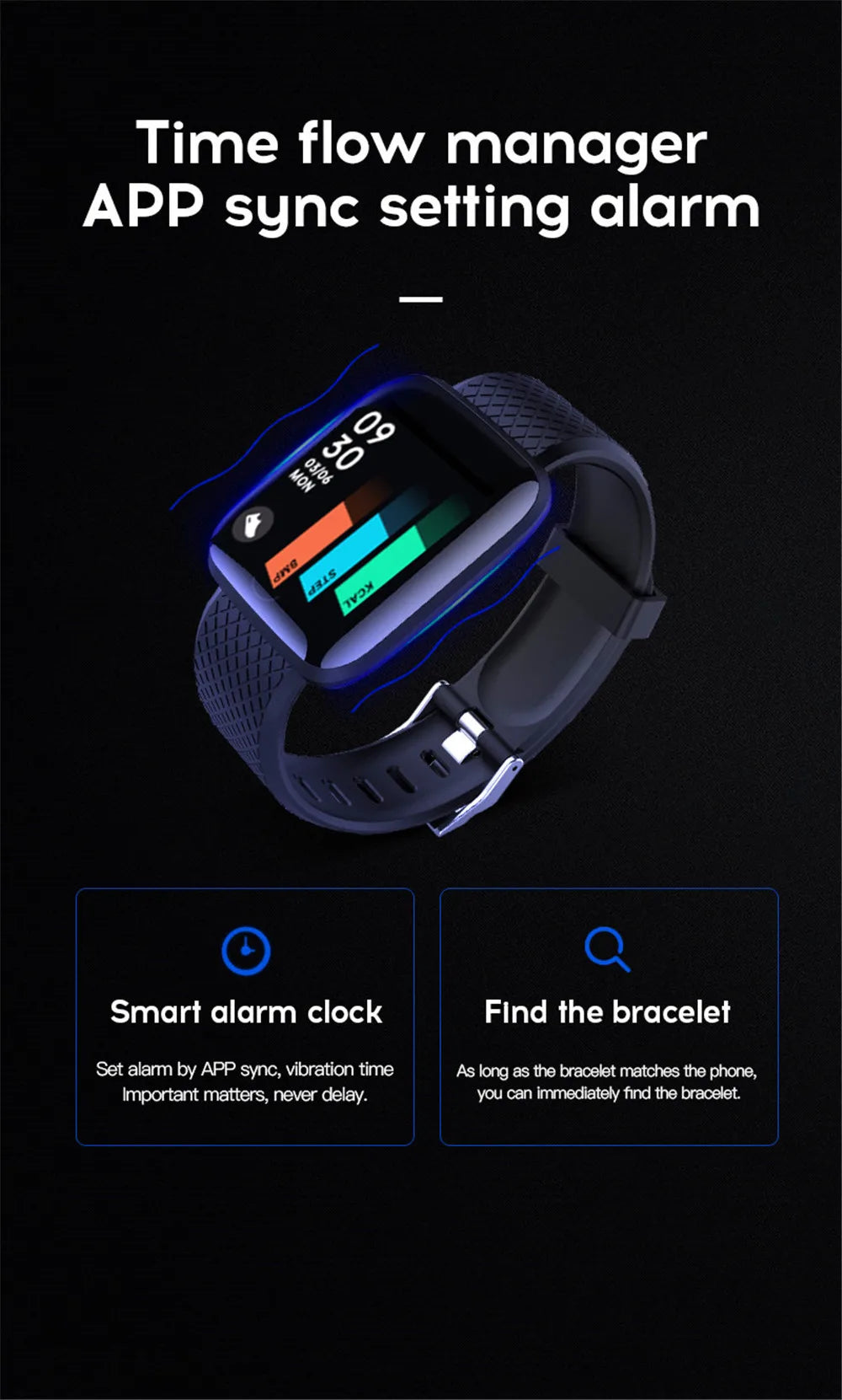Multifunction Smart Watch D13 116Plus for Men Women Kids