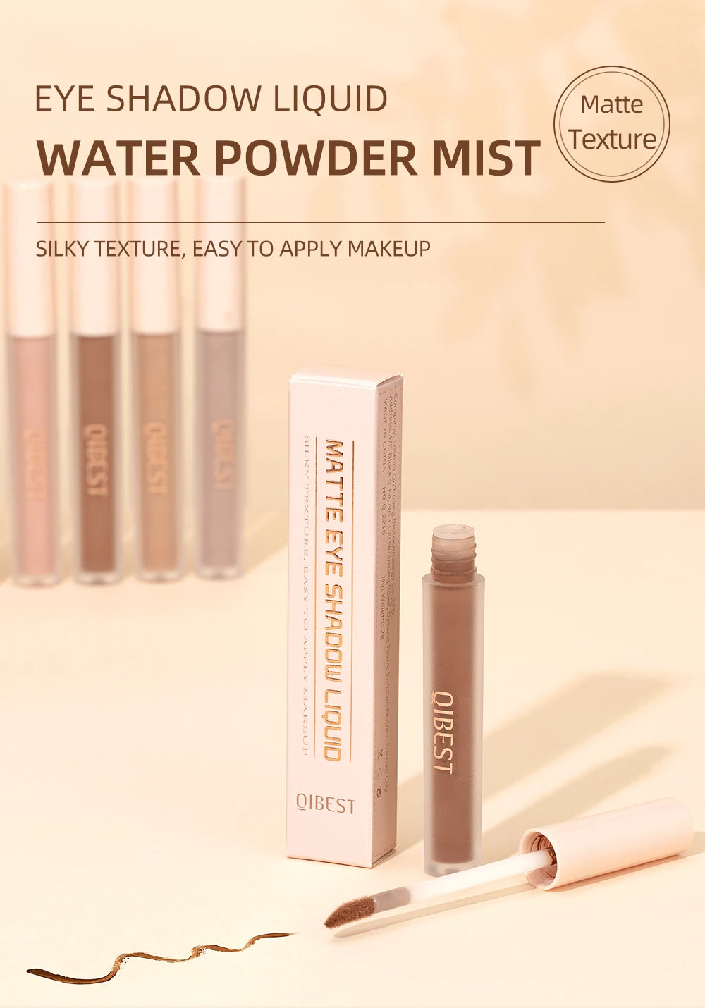 QIBEST 8-Color Matte Liquid Eyeshadow Stick