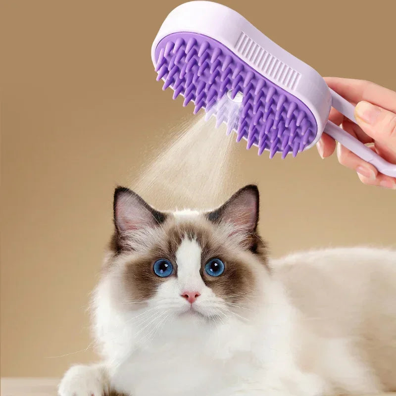Electric Pet Massage Comb – One-Touch Spray Grooming Brush