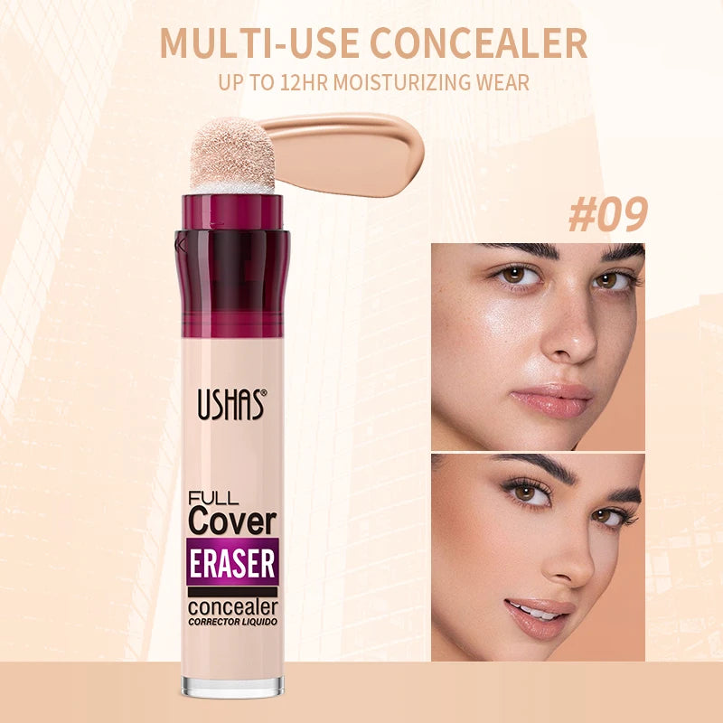 USHAS 12 Color Liquid Concealer - Moisturizing, Long-Lasting, and Lightweight