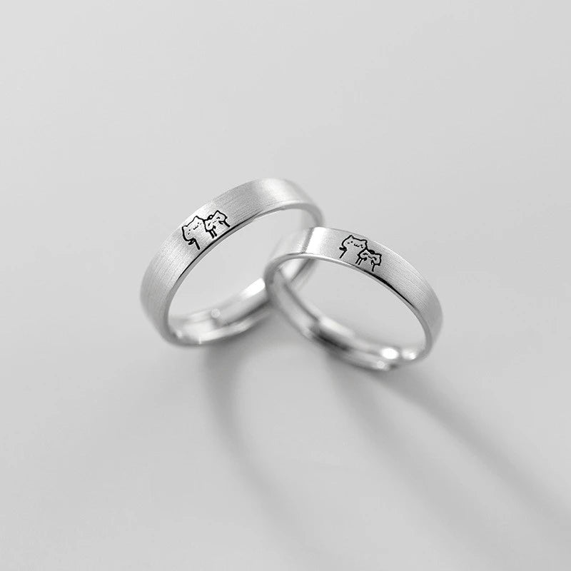 Adjustable Sun Moon Couple Rings