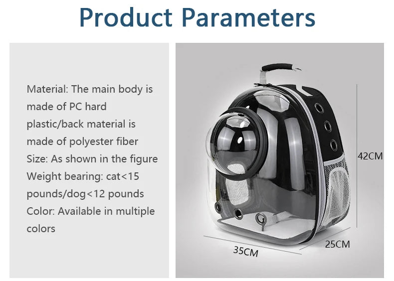 Cat Carrying Backpacks Breathable - Portable Transparent