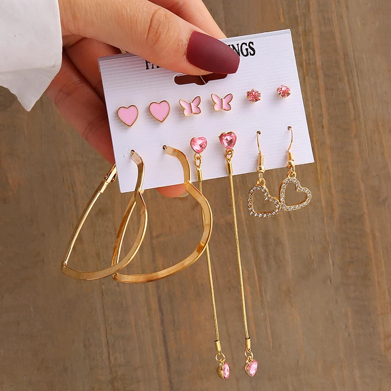 Gold Vintage Pearl Earrings Set