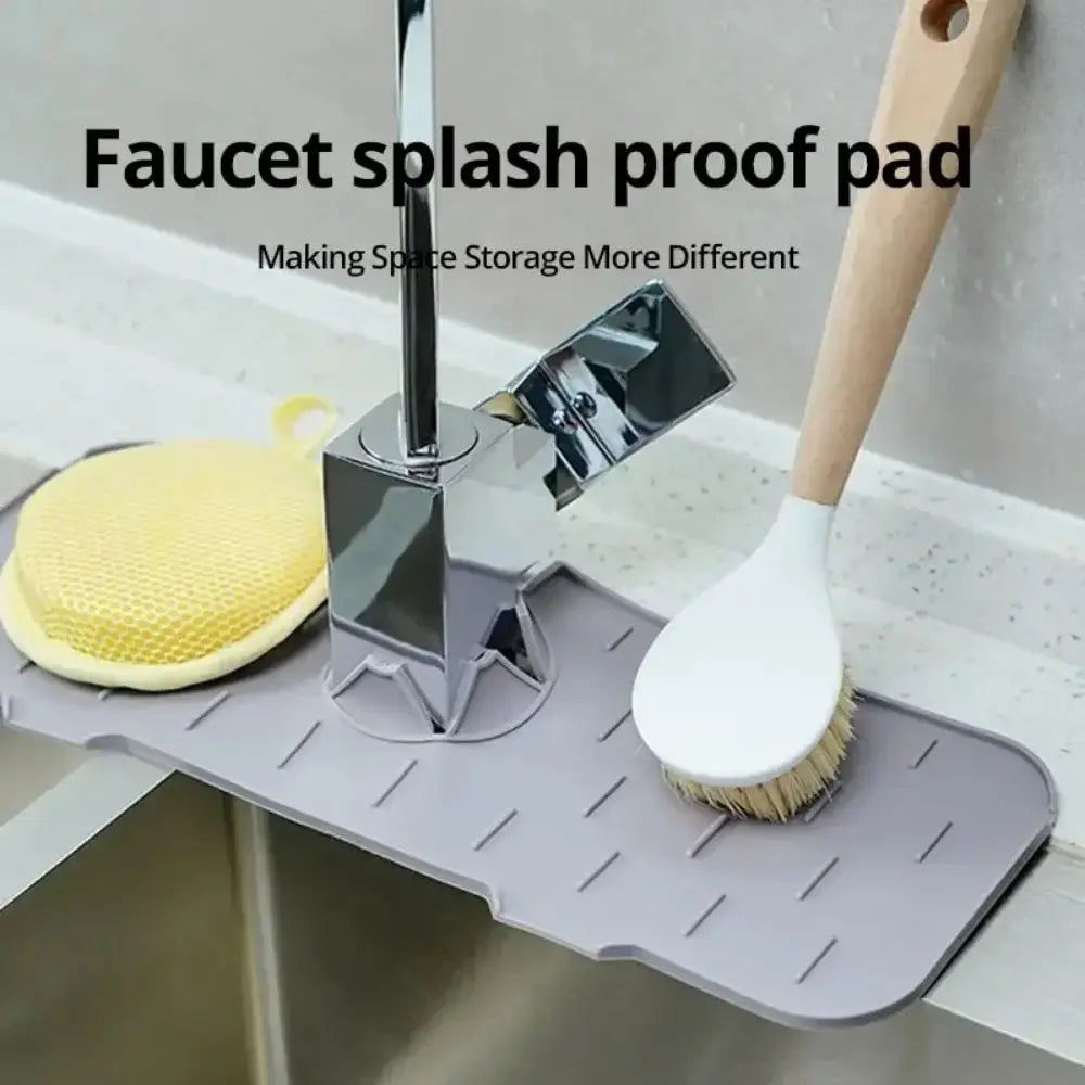 Silicone Faucet Mat – Sink Splash Guard & Quick-Dry Tray