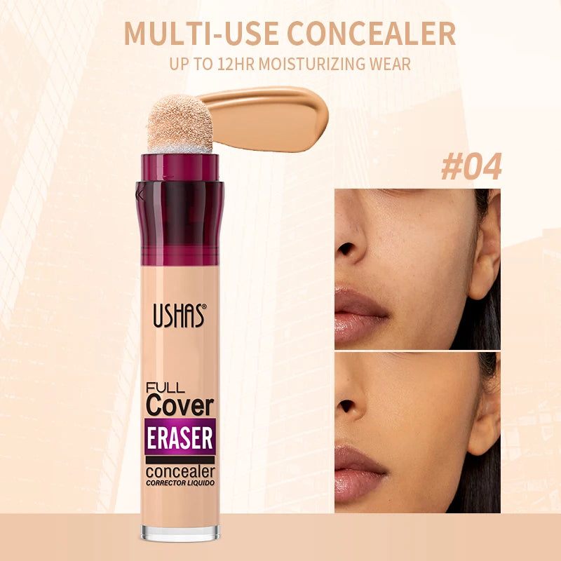 USHAS 12 Color Liquid Concealer - Moisturizing, Long-Lasting, and Lightweight