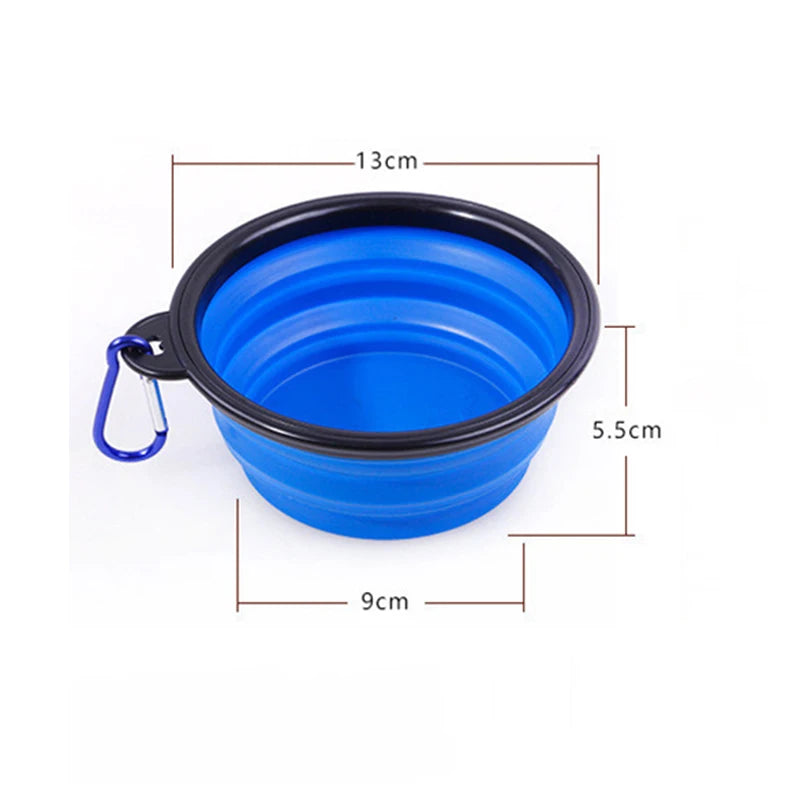 350ml Folding Pet Bowl – Portable Travel Dog & Cat Bowl with Keychain