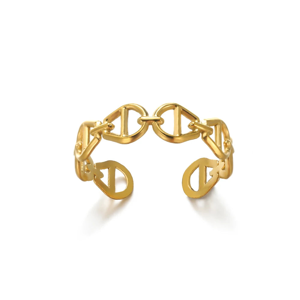 Luxury 316L Stainless Steel Gold Color Ring