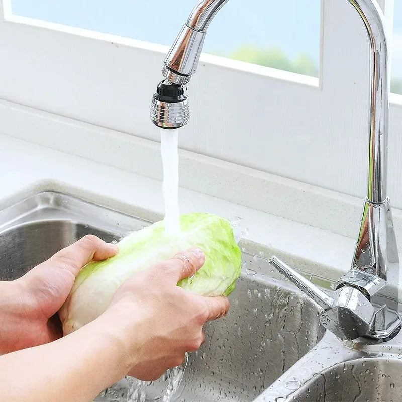 360° Rotating Faucet Head – Pressurized Anti-Splash Foam Sprayer for Kitchen