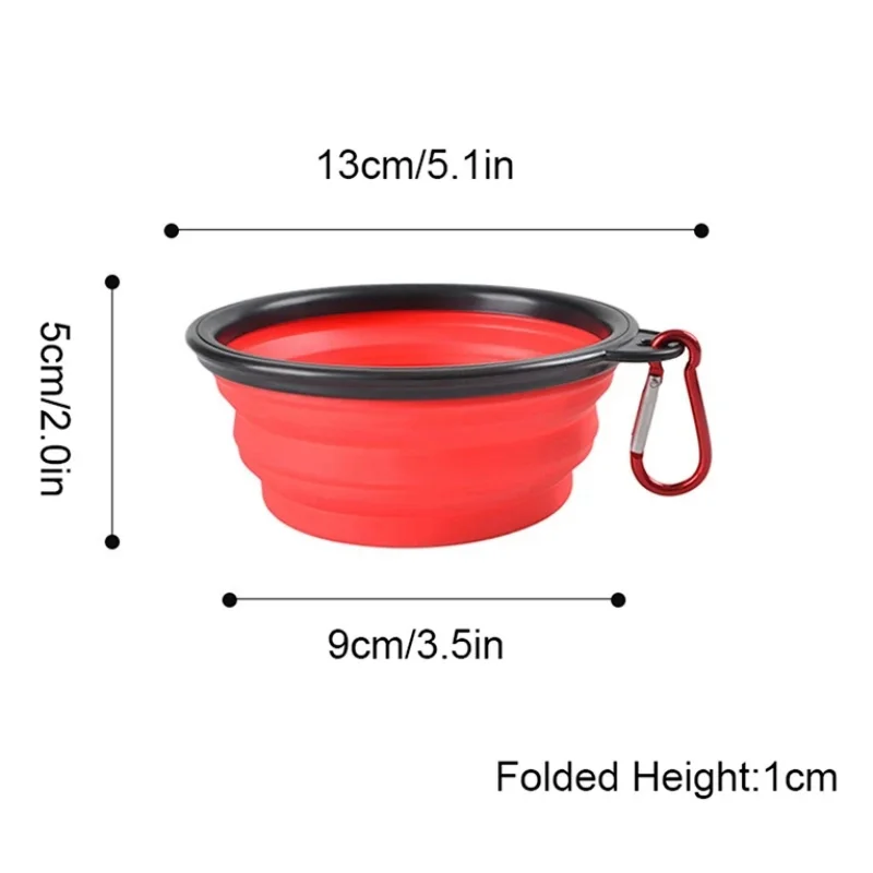 350ml Folding Pet Bowl – Portable Travel Dog & Cat Bowl with Keychain