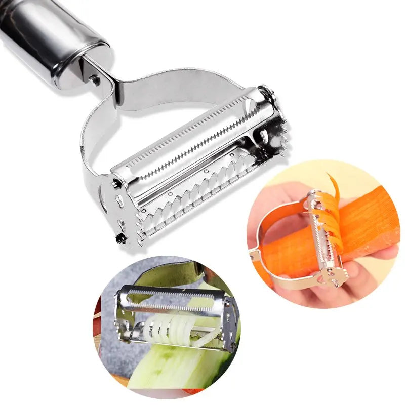 Stainless Steel Julienne Peeler – Vegetable & Fruit Grater Slicer Tool