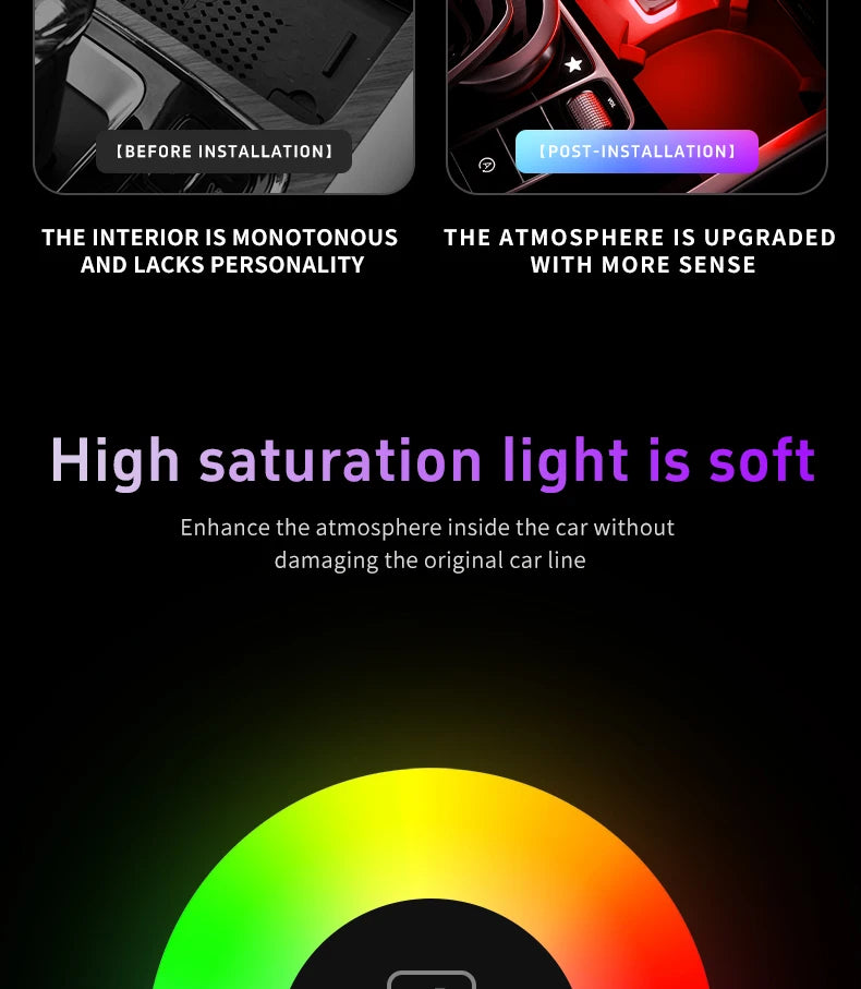 Car USB LED Light Mood Lamp