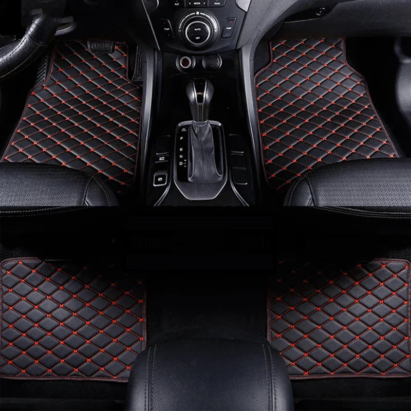 Premium 4PCS Universal PU Leather Waterproof Auto Floor Mats