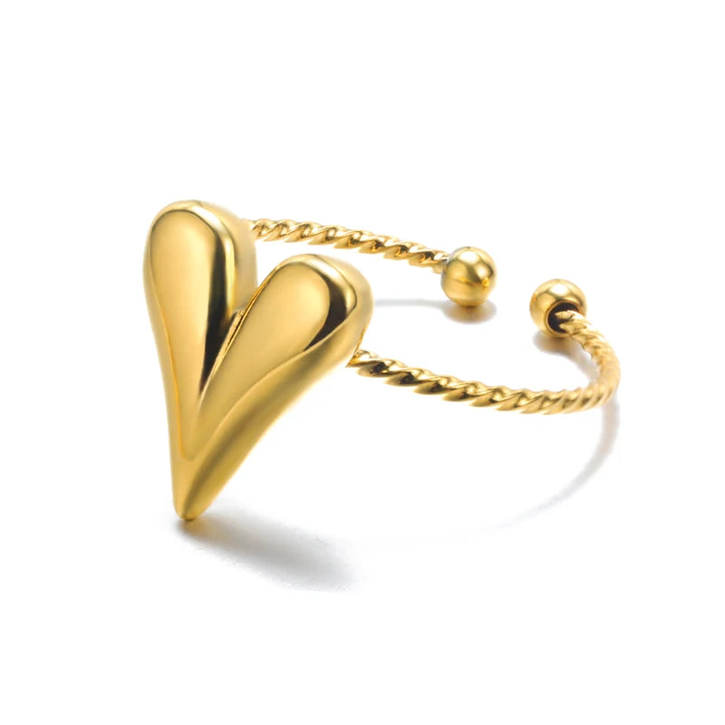 Luxury 316L Stainless Steel Gold Color Ring