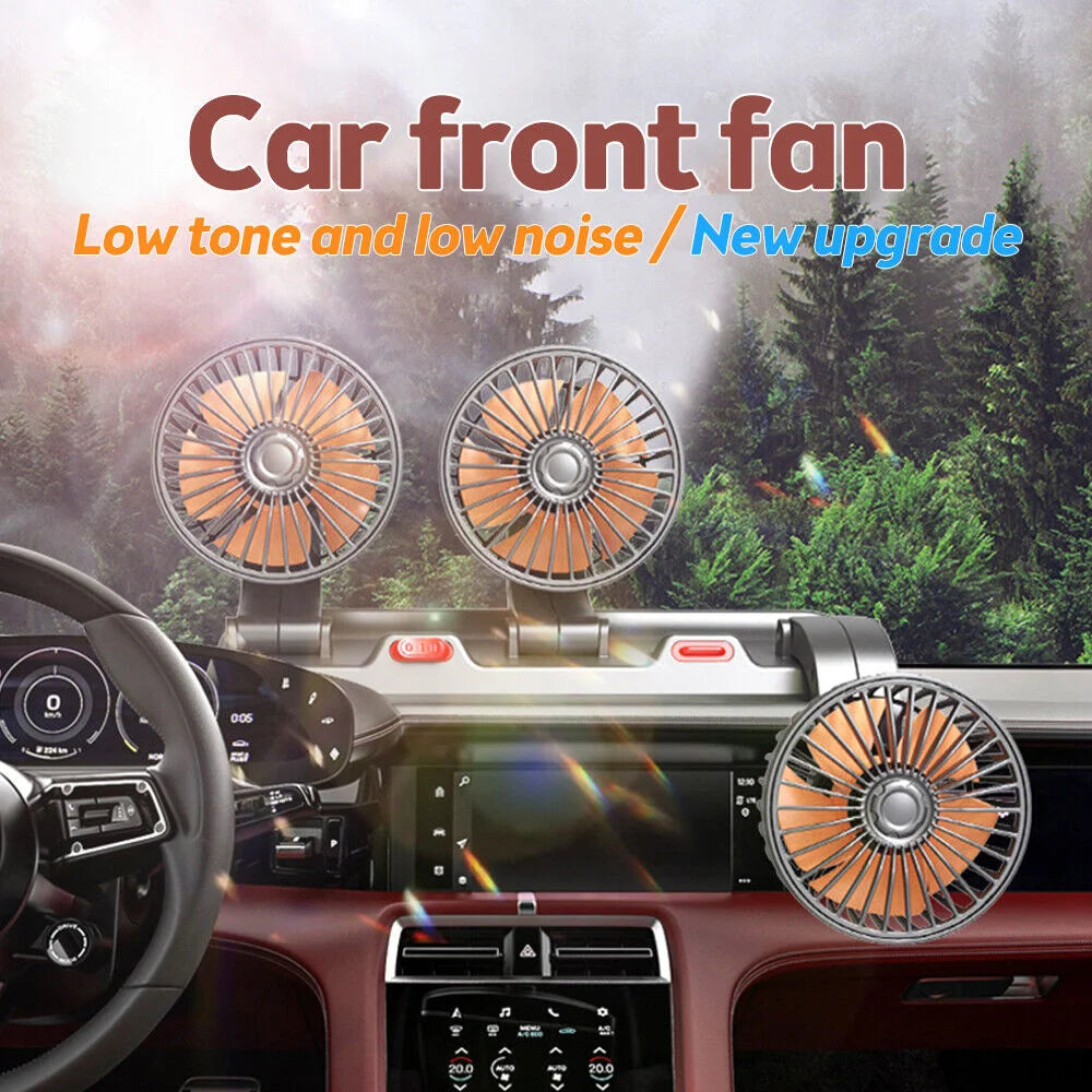 360° Adjustable 3-Head Car Fan
