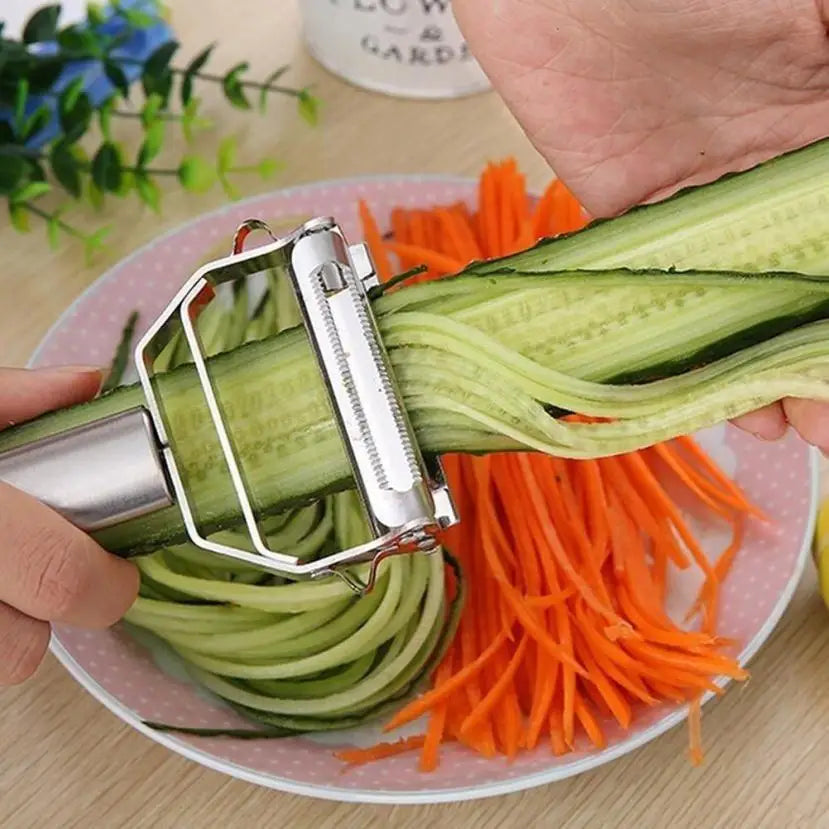 Stainless Steel Julienne Peeler – Vegetable & Fruit Grater Slicer Tool