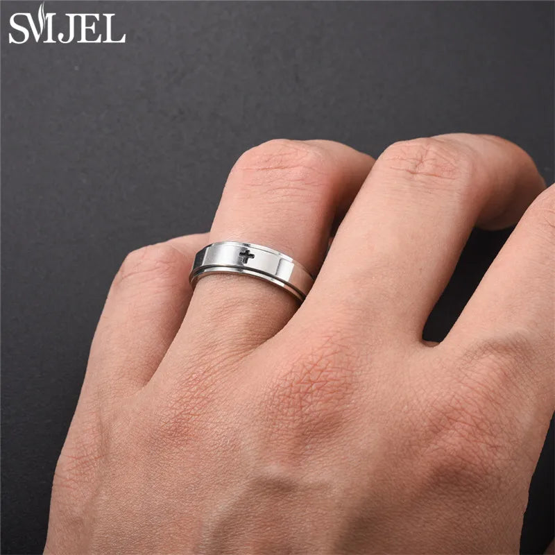 Rose Gold Stainless Steel Anxiety Spinner Ring