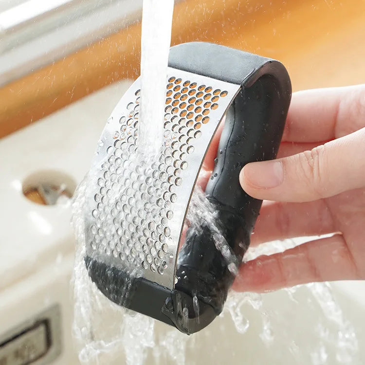 Stainless Steel Garlic Press Crusher - Manual