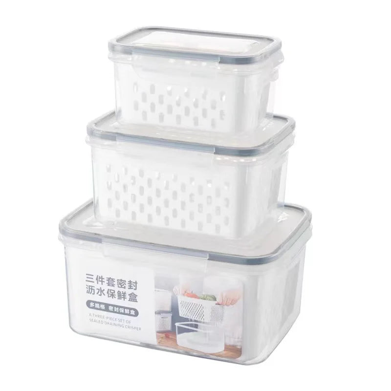 Fruit Storage Containers – Airtight, Dishwasher Safe with Removable Colander