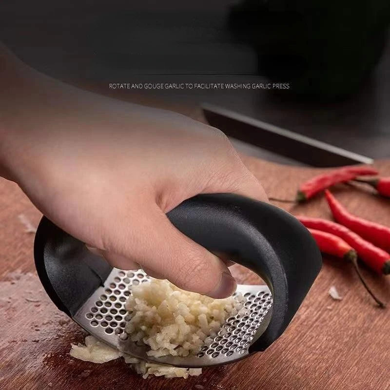 Stainless Steel Garlic Press Crusher - Manual