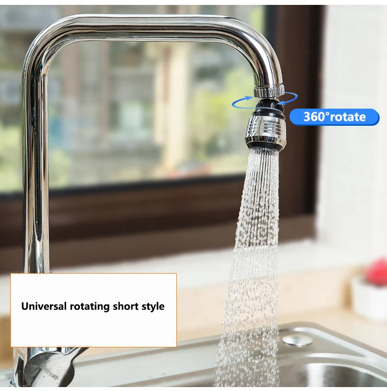 360° Rotating Faucet Head – Pressurized Anti-Splash Foam Sprayer for Kitchen