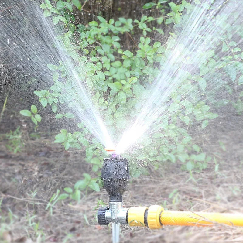360° Rotating Garden Sprinkler – Stainless Steel Tripod Irrigation Stand
