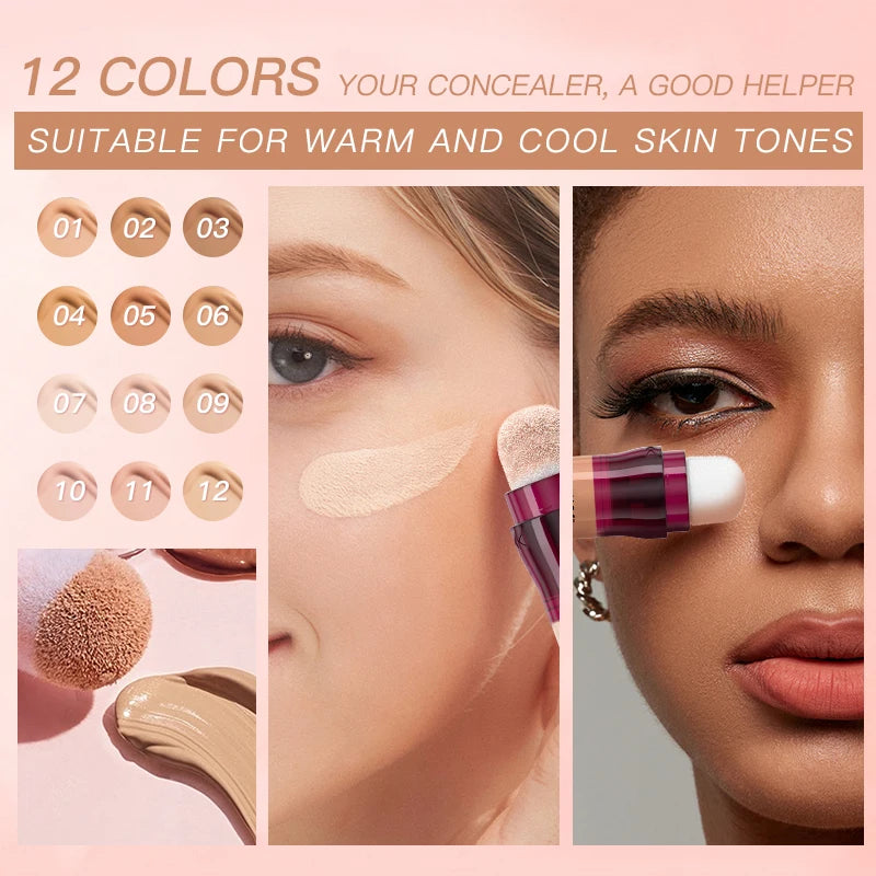 USHAS 12 Color Liquid Concealer - Moisturizing, Long-Lasting, and Lightweight