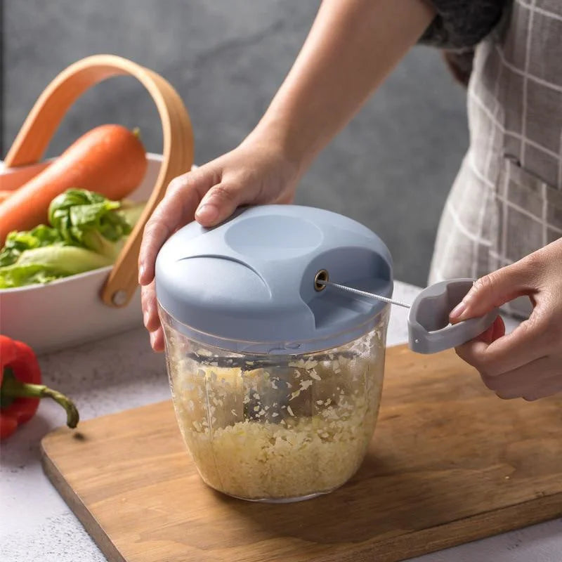 Manual Meat & Garlic Chopper – 500/900ML Hand Press Vegetable Cutter