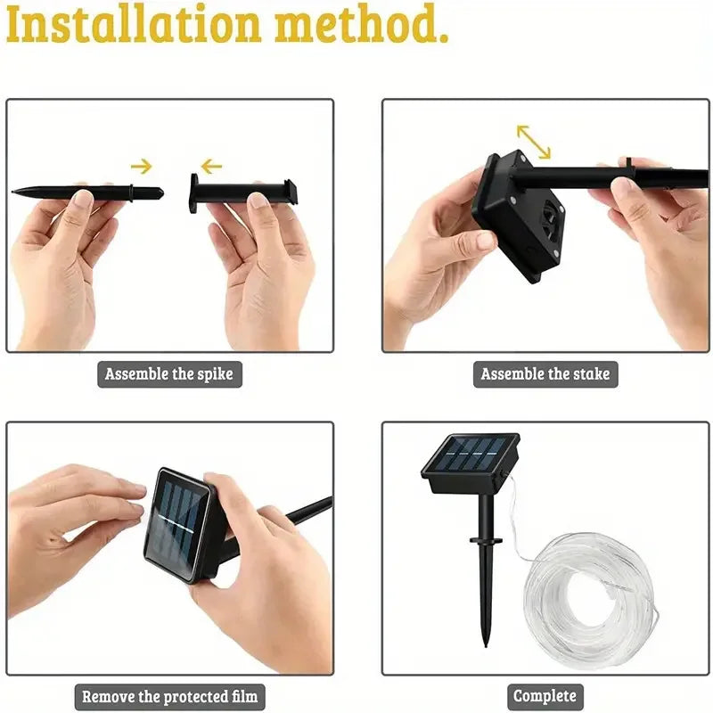 7M/12M Outdoor Solar LED Rope Light – Waterproof String Lights