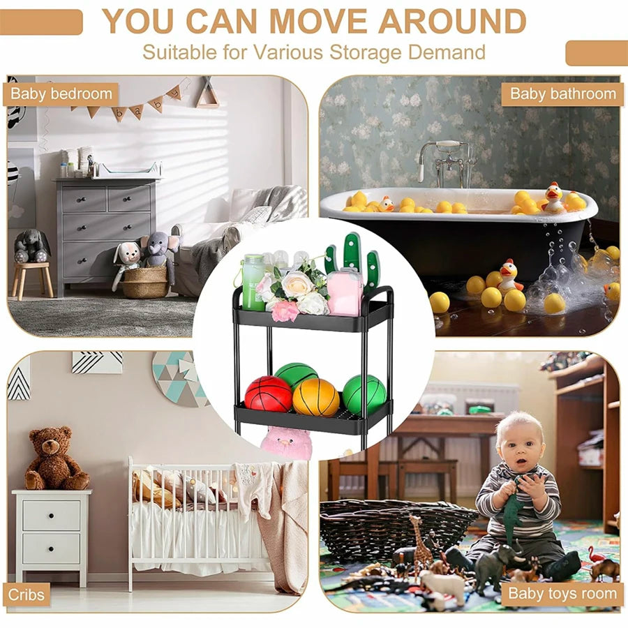 Rolling Storage Cart with Wheels – Detachable Organizer