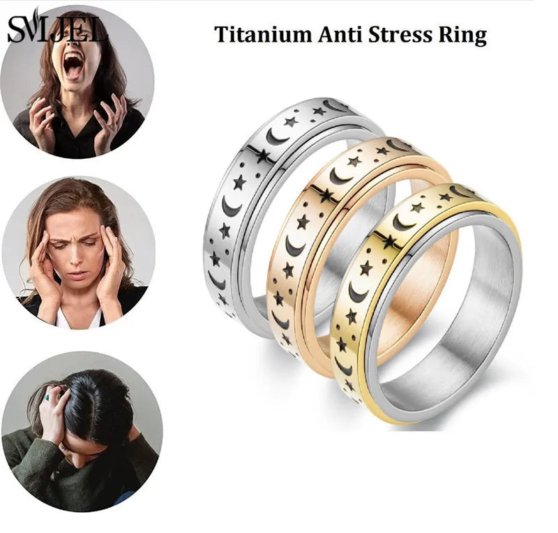 Rose Gold Stainless Steel Anxiety Spinner Ring