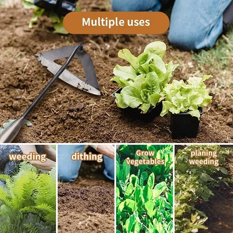 All-Steel Hollow Hoe – Handheld Weeding & Planting Tool