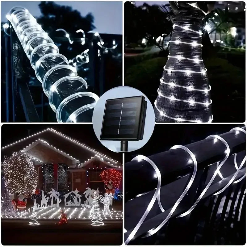 7M/12M Outdoor Solar LED Rope Light – Waterproof String Lights