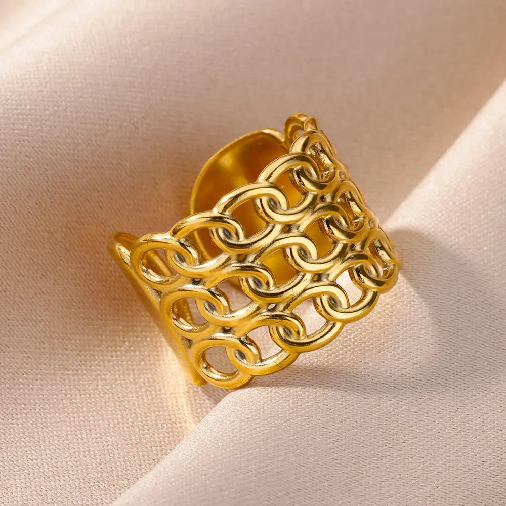 Luxury 316L Stainless Steel Gold Color Ring