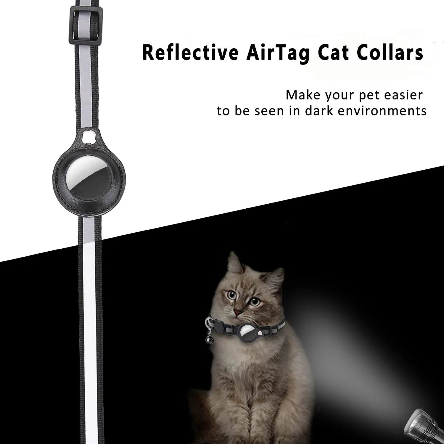 Cat AirTag Holder Collar β Adjustable, Breakaway Design
