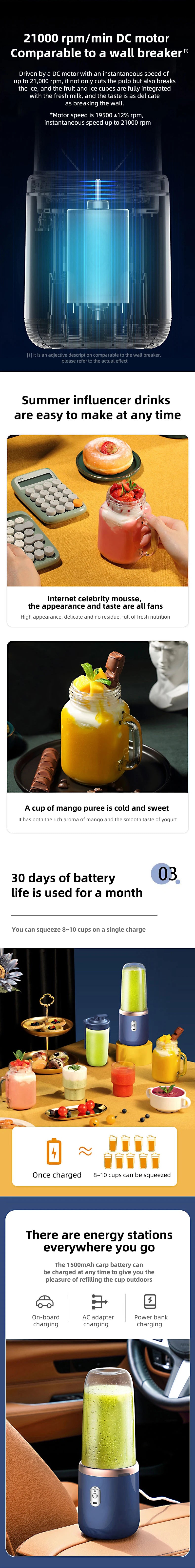 Portable 400ml Juicer Blender