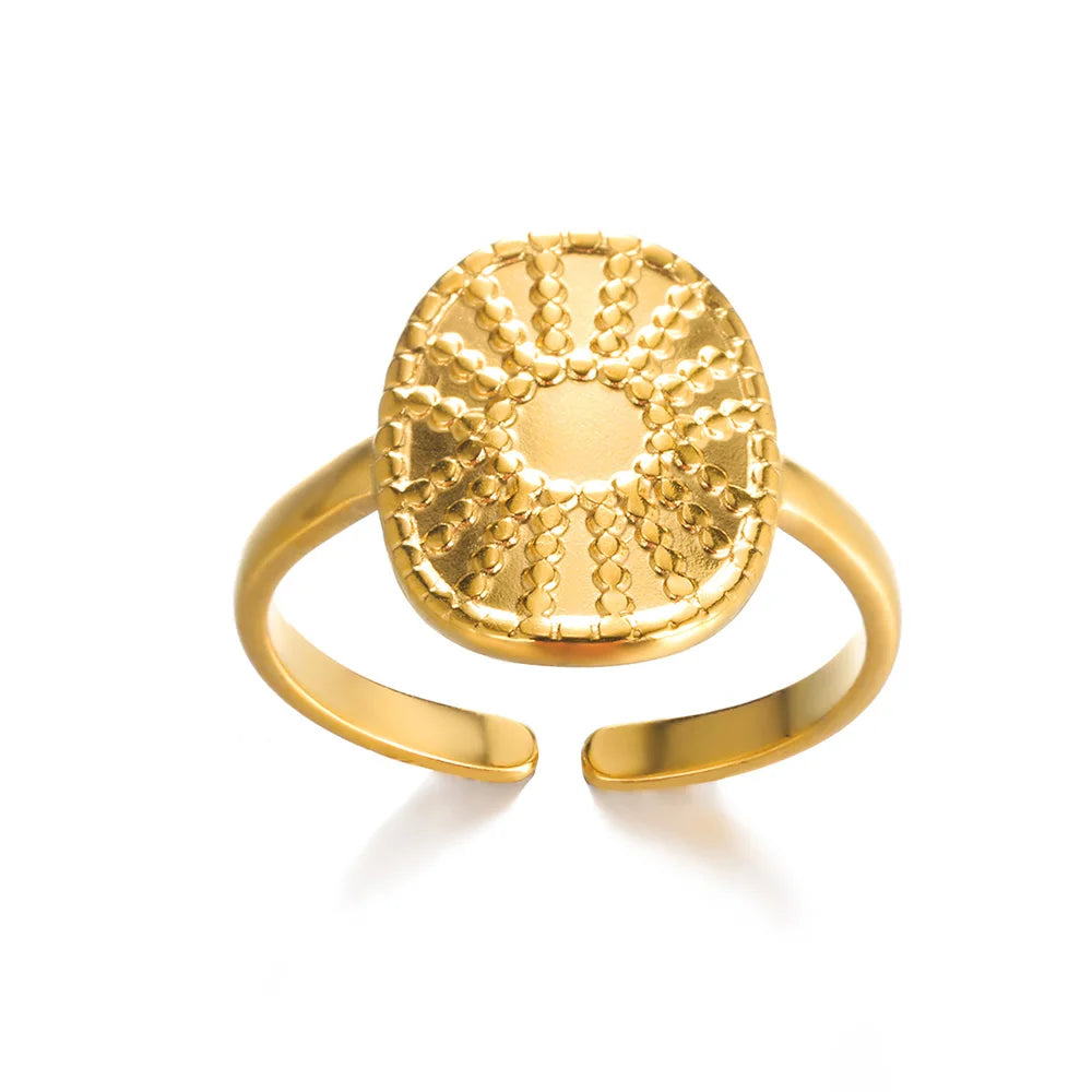 Luxury 316L Stainless Steel Gold Color Ring